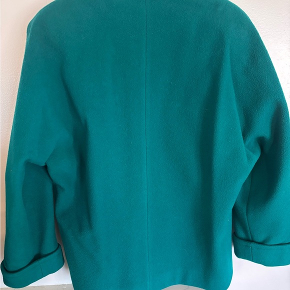 Chic Teal Double-Breasted Women's Pea Coat - Picture 4 of 10